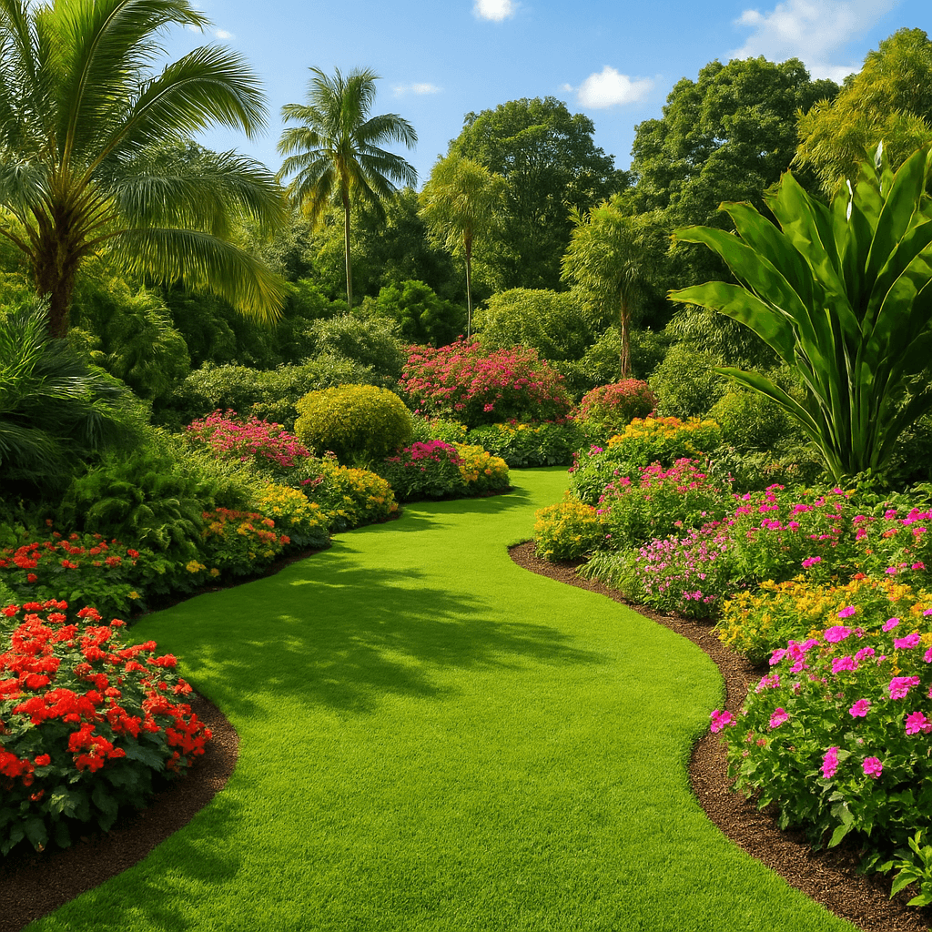 Lush professionally designed garden landscape